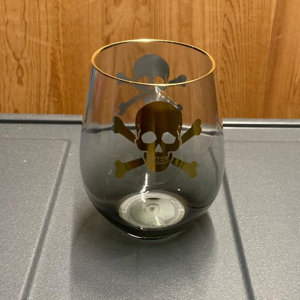 Set of 2 Skull and Cross Bones Acrylic Glass